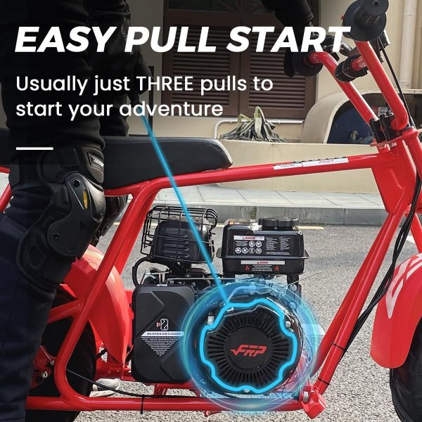 FRP GMB100 Mini Bike 99cc 4-stroke Adult Mini Bike For Explorers Gasoline-powered Mini Off-road Bike Motocross Weight Support Up To 220 Lbs 20 Mph No Light And Neck Gaiter - Image 13