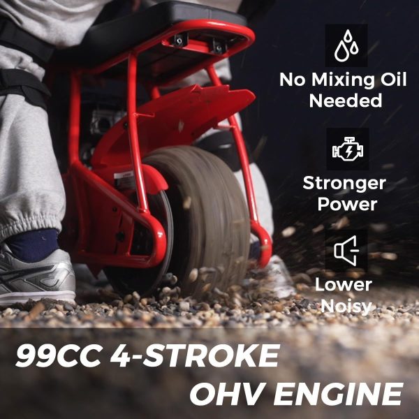FRP GMB100 Mini Bike 99cc 4-stroke Adult Mini Bike For Explorers Gasoline-powered Mini Off-road Bike Motocross Weight Support Up To 220 Lbs 20 Mph No Light And Neck Gaiter - Image 12