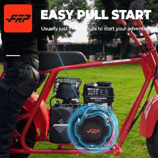 FRP GMB100 Mini Bike 99cc 4-stroke Adult Mini Bike For Explorers Gasoline-powered Mini Off-road Bike Motocross Weight Support Up To 220 Lbs 20 Mph No Light And Neck Gaiter - Image 6