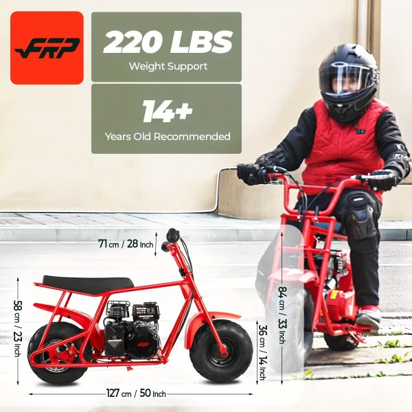 FRP GMB100 Mini Bike 99cc 4-stroke Adult Mini Bike For Explorers Gasoline-powered Mini Off-road Bike Motocross Weight Support Up To 220 Lbs 20 Mph No Light And Neck Gaiter - Image 2