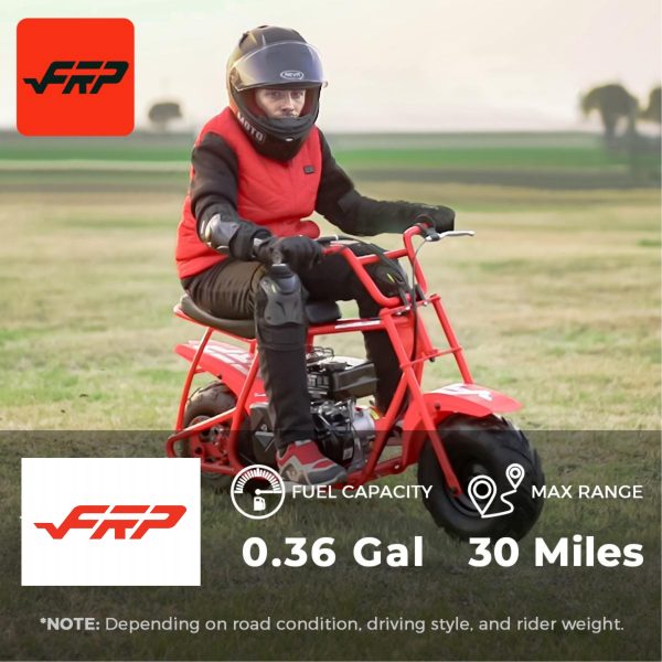 FRP GMB100 Mini Bike 99cc 4-stroke Adult Mini Bike For Explorers Gasoline-powered Mini Off-road Bike Motocross Weight Support Up To 220 Lbs 20 Mph No Light And Neck Gaiter - Image 16