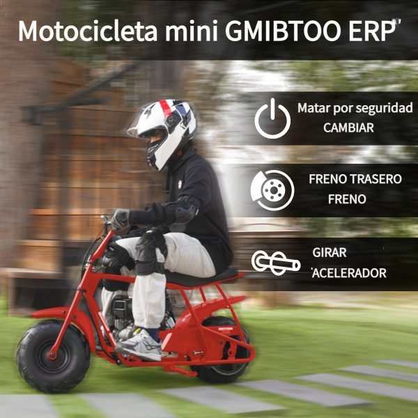 FRP GMB100 Mini Bike 99cc 4-stroke Adult Mini Bike For Explorers Gasoline-powered Mini Off-road Bike Motocross Weight Support Up To 220 Lbs 20 Mph No Light And Neck Gaiter - Image 15