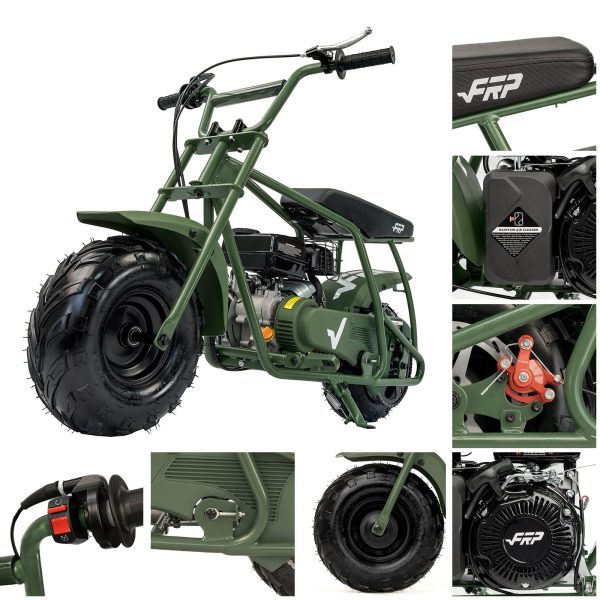 FRP GMB100 Mini Bike 99cc 4-stroke Adult Mini Bike For Explorers Gasoline-powered Mini Off-road Bike Motocross Weight Support Up To 220 Lbs 20 Mph No Light And Neck Gaiter - Image 10