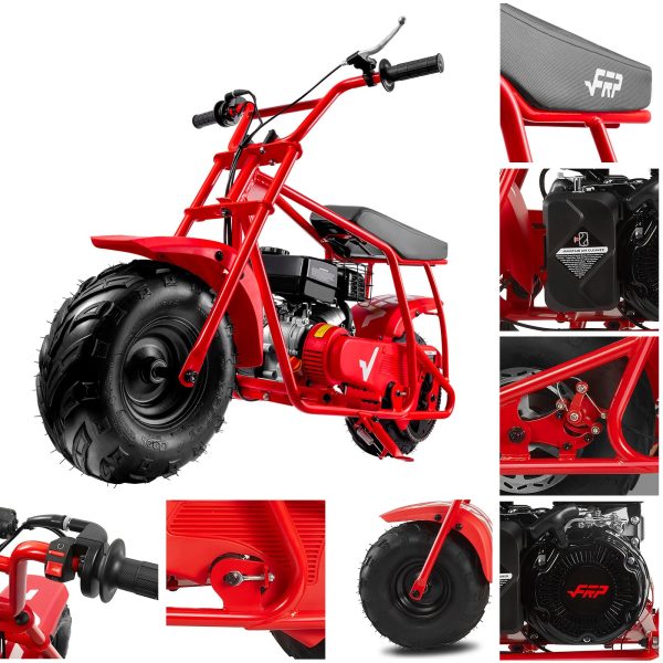 FRP GMB100 Mini Bike 99cc 4-stroke Adult Mini Bike For Explorers Gasoline-powered Mini Off-road Bike Motocross Weight Support Up To 220 Lbs 20 Mph No Light And Neck Gaiter - Image 5