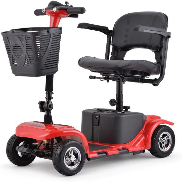 Elders' [Best Choice] 4 - Wheel Electric Mobility Scooter - Lightweight, Portable, Tool - Free Assembly, w/ LED Lights & Basket, Plane - Friendly, Safe & Comfortable Travel Aid for Seniors, Incl. Charger - Perfect Senior Gift! - Image 4
