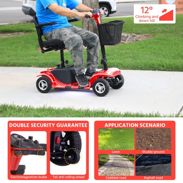 Elders' [Best Choice] 4 - Wheel Electric Mobility Scooter - Lightweight, Portable, Tool - Free Assembly, w/ LED Lights & Basket, Plane - Friendly, Safe & Comfortable Travel Aid for Seniors, Incl. Charger - Perfect Senior Gift! - Image 22