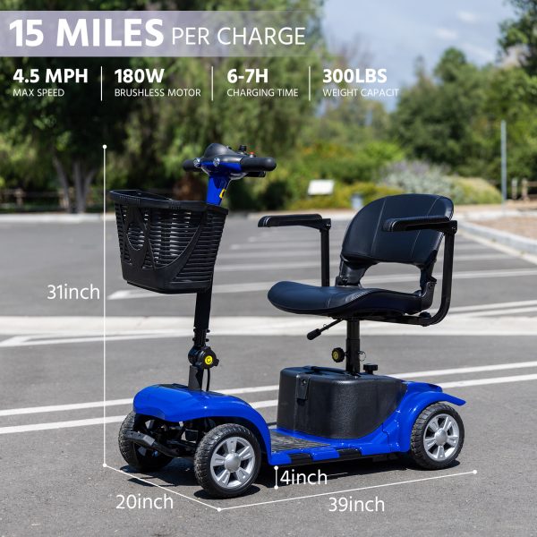 Elders' [Best Choice] 4 - Wheel Electric Mobility Scooter - Lightweight, Portable, Tool - Free Assembly, w/ LED Lights & Basket, Plane - Friendly, Safe & Comfortable Travel Aid for Seniors, Incl. Charger - Perfect Senior Gift! - Image 24