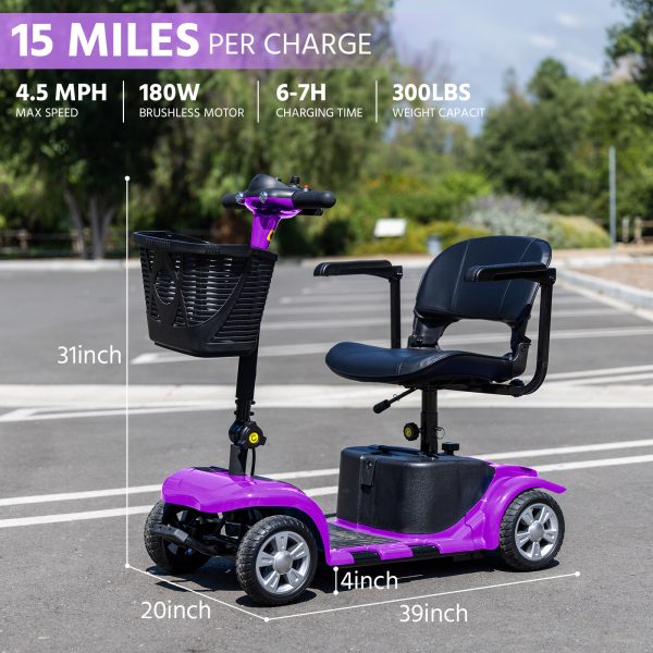Elders' [Best Choice] 4 - Wheel Electric Mobility Scooter - Lightweight, Portable, Tool - Free Assembly, w/ LED Lights & Basket, Plane - Friendly, Safe & Comfortable Travel Aid for Seniors, Incl. Charger - Perfect Senior Gift! - Image 12
