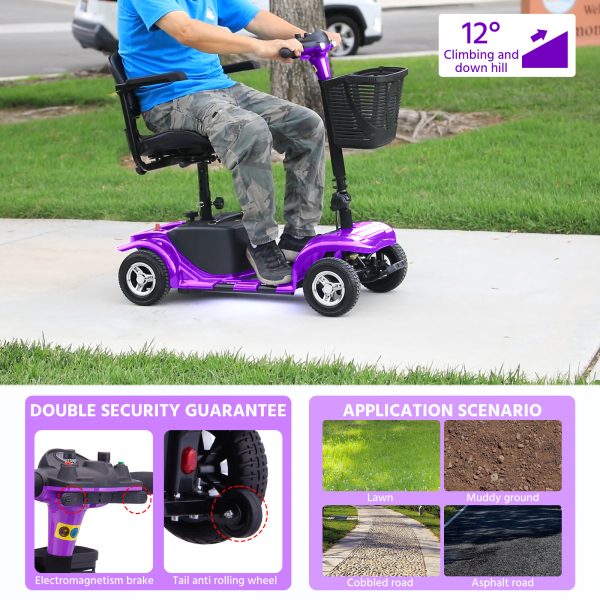Elders' [Best Choice] 4 - Wheel Electric Mobility Scooter - Lightweight, Portable, Tool - Free Assembly, w/ LED Lights & Basket, Plane - Friendly, Safe & Comfortable Travel Aid for Seniors, Incl. Charger - Perfect Senior Gift! - Image 16