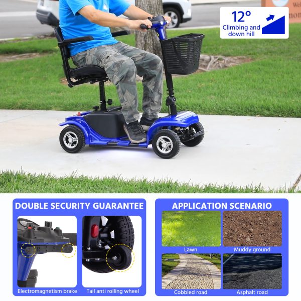 Elders' [Best Choice] 4 - Wheel Electric Mobility Scooter - Lightweight, Portable, Tool - Free Assembly, w/ LED Lights & Basket, Plane - Friendly, Safe & Comfortable Travel Aid for Seniors, Incl. Charger - Perfect Senior Gift! - Image 10