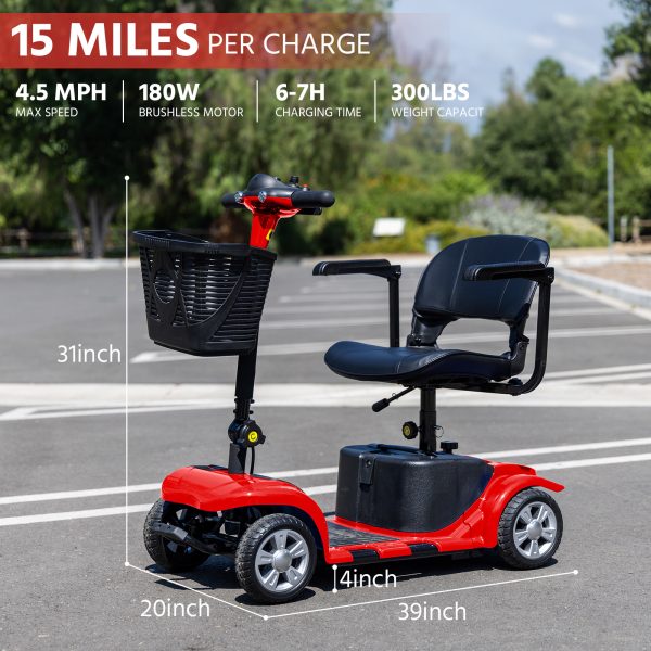 Elders' [Best Choice] 4 - Wheel Electric Mobility Scooter - Lightweight, Portable, Tool - Free Assembly, w/ LED Lights & Basket, Plane - Friendly, Safe & Comfortable Travel Aid for Seniors, Incl. Charger - Perfect Senior Gift! - Image 17