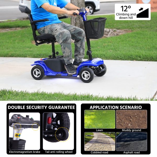 Elders' [Best Choice] 4 - Wheel Electric Mobility Scooter - Lightweight, Portable, Tool - Free Assembly, w/ LED Lights & Basket, Plane - Friendly, Safe & Comfortable Travel Aid for Seniors, Incl. Charger - Perfect Senior Gift! - Image 28
