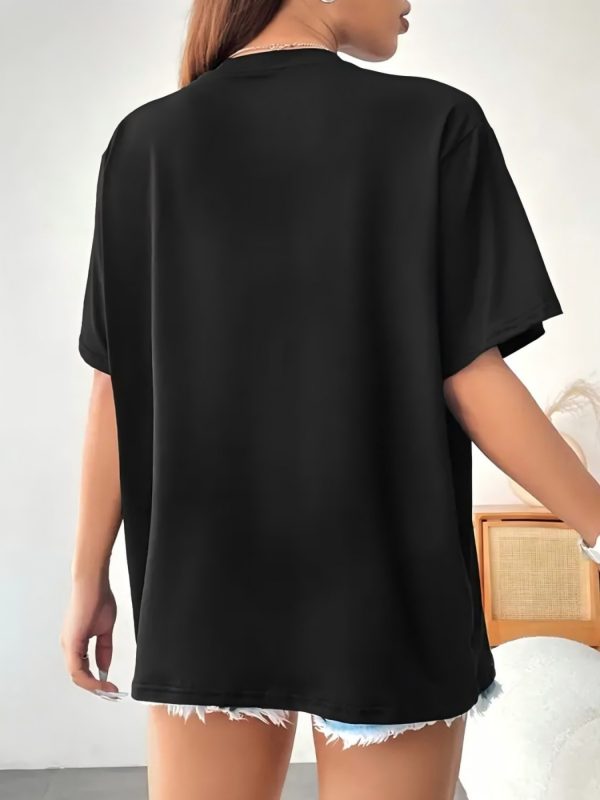 Summer 2025 Faith - Theme Women's Short Sleeve T-Shirt Embellished Cross Print Short Sleeve Sizes run large, we recommend ordering one size up. - Image 6