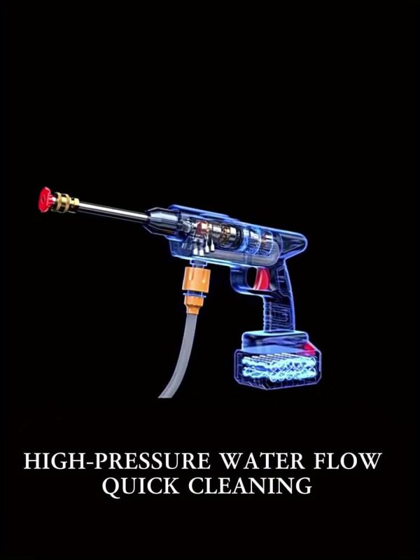 21V High Pressure Water Gun for Car & Garden Cleaning - Cordless Foam Sprayer with Adjustable Nozzle, Rechargeable Lithium Battery, Includes 4 Interchangeable Nozzles, 3 Spray Modes, Portable Power Cleaning Tool, Outdoor Use, Garden Cleaning Equipment | Sleek Cleaning Tool | Sturdy Plastic Gun, Water Sprayer - Image 12
