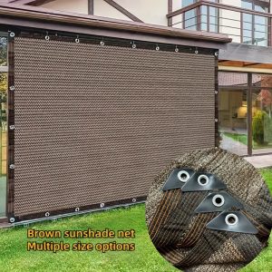 1pc Brown Sunshade Net, 90% UV Block Polyester Fabric, 81-90% Shading Rate, Durable Plastic Material, Ideal for Garden Terraces, Greenhouses, Outdoor Pavilions, Dog Houses, Chicken Coops