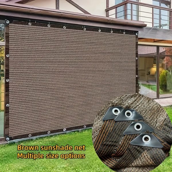 1pc Brown Sunshade Net, 90% UV Block Polyester Fabric, 81-90% Shading Rate, Durable Plastic Material, Ideal for Garden Terraces, Greenhouses, Outdoor Pavilions, Dog Houses, Chicken Coops