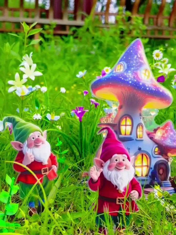 2D Flat, 5pcs Fairy Tale Dwarf and Dreamy Mushroom House Acrylic Bohemian Garden Decorations for Outdoor Use in Gardens, Lawns, Potted Plants, Perfect Holiday Gift Suitable for All 11 Festivals, 2D Flat - Image 10