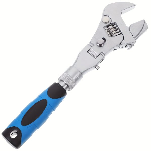 10"-12" Adjustable Ratcheting Wrench 5 In 1 Crescent Wrench with 180° Folding Rotating Head - Image 5