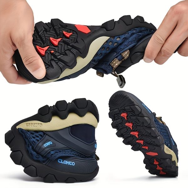 Handcrafted Cold-Adhesive Mesh Shoes - Thick Rubber Soles for Outdoor Casual Sports for Men - Image 11