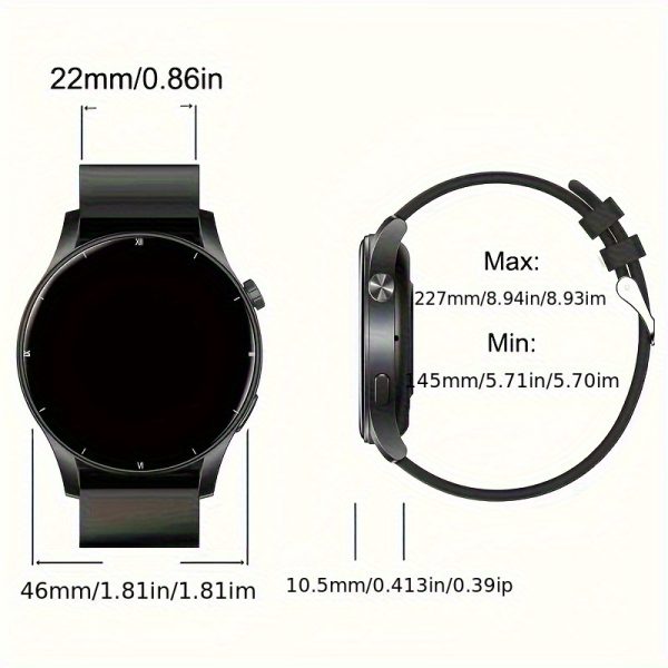 A Business Men's Smartwatch with Wireless Calling, Music, Pedometer, Activity Tracker, Digital Display, Zinc Alloy Case, USB Charging, Rechargeable Lithium Polymer Battery, Compatible with iPhone And Android - Round Dial, Electronic Drive, Perfect Gift Selection! - Image 3