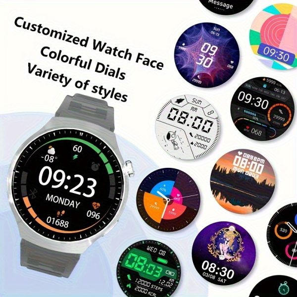 A Business Men's Smartwatch with Wireless Calling, Music, Pedometer, Activity Tracker, Digital Display, Zinc Alloy Case, USB Charging, Rechargeable Lithium Polymer Battery, Compatible with iPhone And Android - Round Dial, Electronic Drive, Perfect Gift Selection! - Image 5