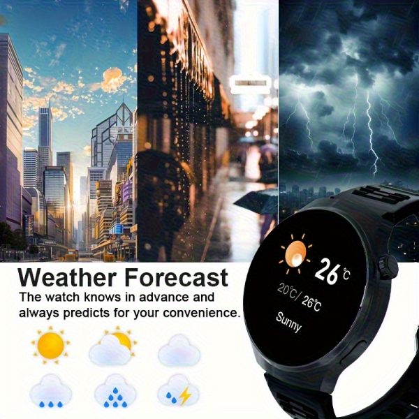 A Business Men's Smartwatch with Wireless Calling, Music, Pedometer, Activity Tracker, Digital Display, Zinc Alloy Case, USB Charging, Rechargeable Lithium Polymer Battery, Compatible with iPhone And Android - Round Dial, Electronic Drive, Perfect Gift Selection! - Image 14