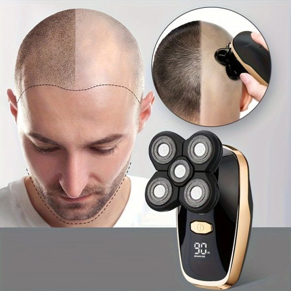 Electric Razor For Men Electric Head Hair Shaver LED Display -  Mens Cordless Rechargeable  Bald Head Razor ,five Blade Electric Shaver - Image 5