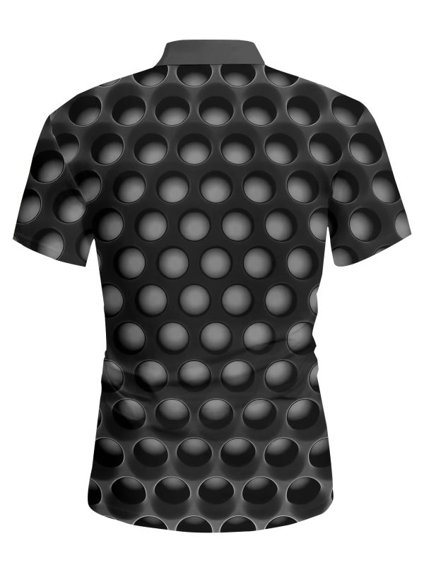 Men'S Casual 3D Print Polo T-Shirt - Retro Blue & Black Geometric Pattern, Short Sleeve, Comfortable for Spring & Summer, Perfect for Business & Home, Casual Wear | Geometric Print Shirt | Comfortable Fit, PLUS SIZE - Image 5