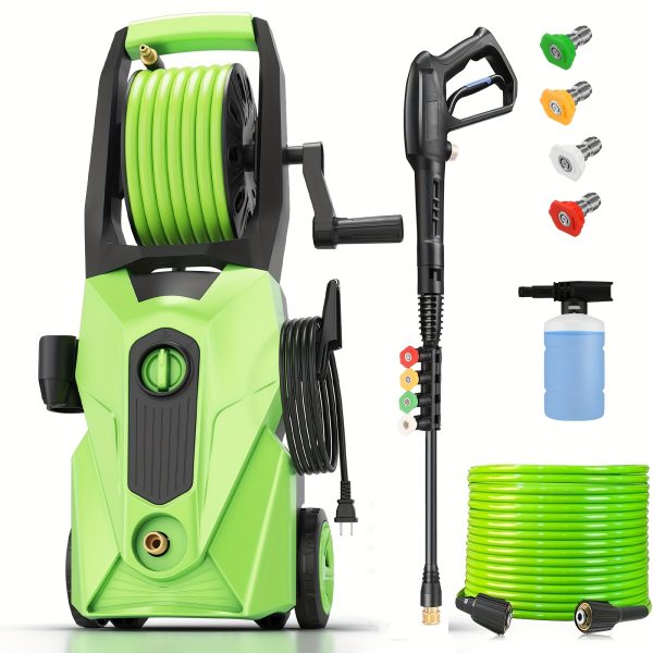 Electric Pressure Washer, 5000 PSI 2.8 GPM Power Washer With 33FT Extension Hose Reel, Pressure Adjustable (2500PSI-5000PSI), 4 Quick Connect Nozzles And Foam Cannon For Car/Fence/Patio (Blue) - Image 10