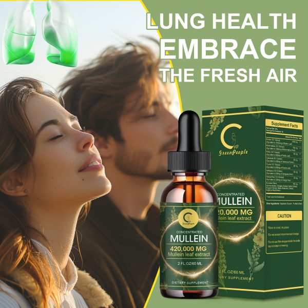 GPGP Greenpeple Mullein Drops for Lungs - Lung Health Supplement- Mullein Leaf Extract Liquid Tincture, Powerful Herbals Extract Formula for Breathing Comfort,Support for Respiratory, Immune, Digestive System, Natural Herbal Supplement, 2 FL OZ/60 ML - Image 10
