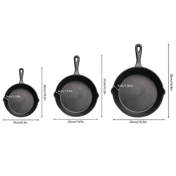 Cast Iron Skillet 3pcs-4pcs and 5pcs Cast Iron Skillet Set - Image 6