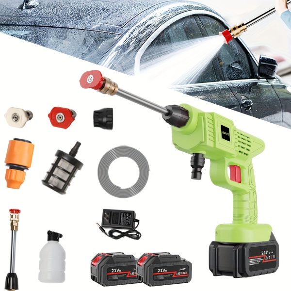 Electric High Pressure Washer, Portable Handheld Car Wash Gun, Up To 3000PSL, With A Single Block Of 15000Mah, A Single Block Can Be Used For About Half An Hour, Suitable For Yard Cleaning, Electric Golf Carts Cleaning, For Sports And Outdoors - Image 2