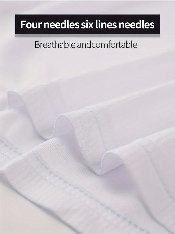 8pcs Men's Ultra-Light White T-Shirts Polyester - Image 4