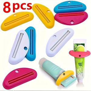 8pcs Household Toothpaste Squeezer Toothpaste Clip Facial Cleanser Hand Cream Squeezer Manual Squeezer Sample Roller Press