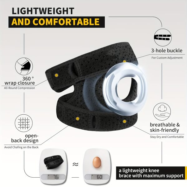 1pc Silicone Patella Knee Brace for Sports And Fitness, Patella Strap Band Sleeve Knee Brace, Essential Workout Knee Strap Knee Pad for Women And Men, Knee Strap Brace for Tennis And Volleyball Training - Image 2