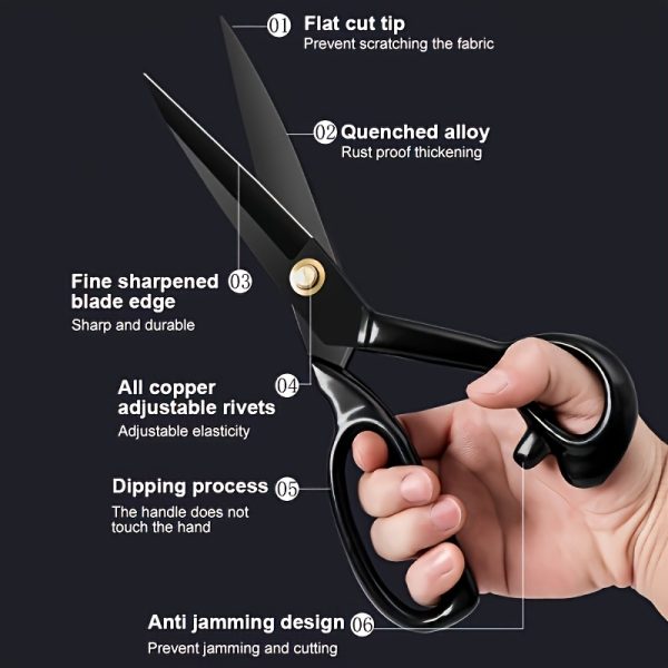 Professional Tailor Scissors 10 Inch for Cutting Fabric Heavy Duty Scissors for Leather Cutting Industrial Sharp Sewing Shears for Home Office Artists Dressmakers - Image 2