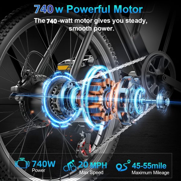 F26 740W Electric Bike - 26" - Image 6