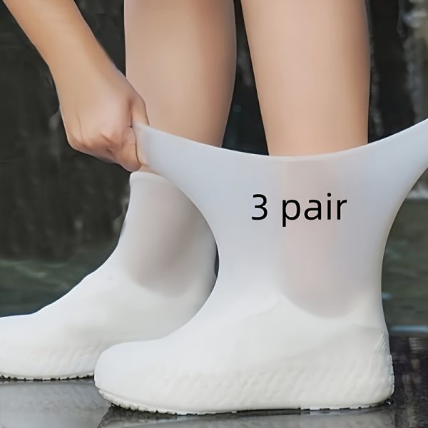 3 Pairs of Waterproof Reusable Latex Rain Boot Covers - High Quality, Long-Lasting, Universal - Stylish Color Options, All-Weather Protection - Image 2
