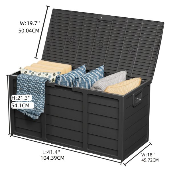 75 Gallon Resin Deck Storage Box with Handles, Storage Container for Home, Kitchen, Retail Stores, And Merchandise Organization, Box, Cabinet, Rack for Outdoor Storage - Image 3