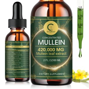 GPGP Greenpeple Mullein Drops for Lungs - Lung Health Supplement- Mullein Leaf Extract Liquid Tincture, Powerful Herbals Extract Formula for Breathing Comfort,Support for Respiratory, Immune, Digestive System, Natural Herbal Supplement, 2 FL OZ/60 ML