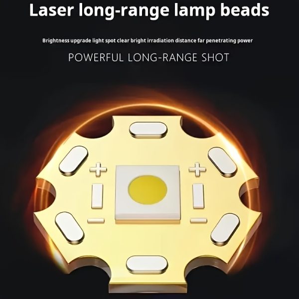 1pc Super Bright Rechargeable Flashlights LED, Handheld Strong Light, Tactical, 5 Modes, USB-C Charging Digital Display | Ideal for Running Hunting Hiking Home Lighting - Image 5