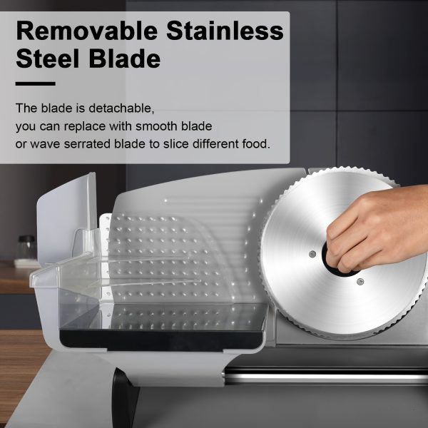 Stainless Steel Electric Meat Slicer with Youngsters Lock, - Image 4