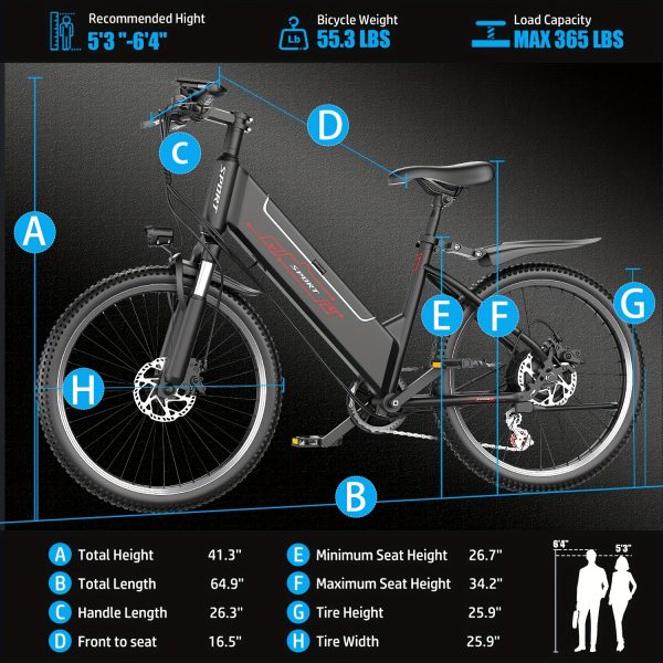 F26 740W Electric Bike - 26" - Image 3