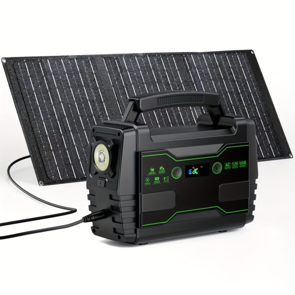 Portable Power Station 200W/300W Peak Camping Solar Generator 155Wh/167Wh/296Wh Power Bank with 30/60W Solar Panel with AC Outlet 110V with Multi-Output LED Flashlights for CPAP Home Camping Hurricane Emergency - Image 11