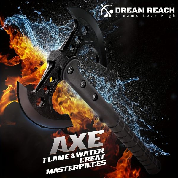 Axe Set, 2 Pack 16'' Axes With Sheath, For Backyard, Hand Forged Viking Axes Set Bushcraft Axes With Wooden Handle, Hand Forged Carving Axes, For Chopping Wood, Gardening Black, Gift For Family And Friend - Image 4