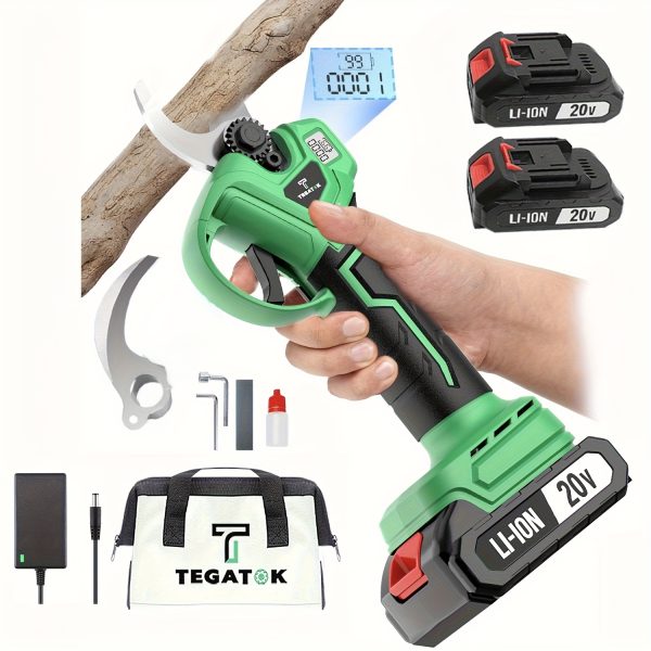 20V Electric Pruning Shears, Cordless Electric Scissors with 2pcs Rechargeable Lithium Battery Powered & 2 Blades, Cutting Diameter Electric Pruning Shears Cordless - Image 2
