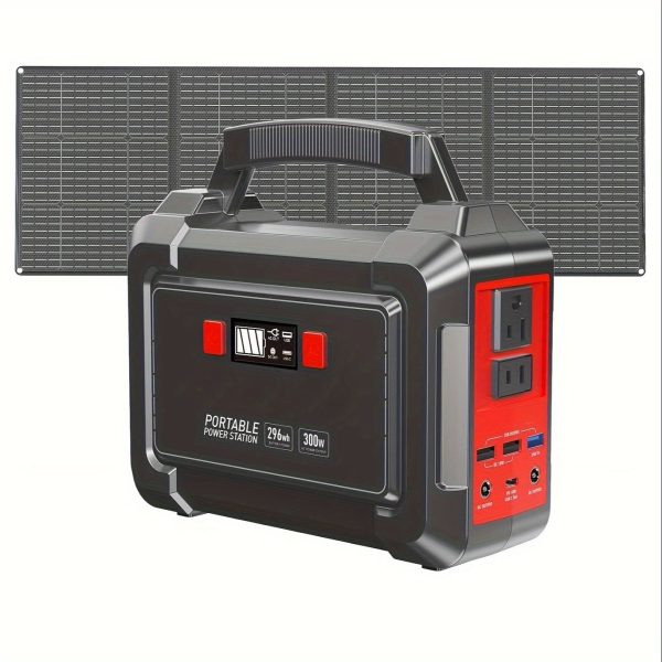 Portable Power Station 200W/300W Peak Camping Solar Generator 155Wh/167Wh/296Wh Power Bank with 30/60W Solar Panel with AC Outlet 110V with Multi-Output LED Flashlights for CPAP Home Camping Hurricane Emergency - Image 7