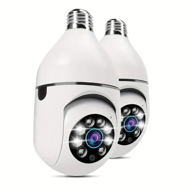 2pcs Smart HD WiFi Bulb Surveillance Camera, 360° Panoramic Monitoring, 1440P HD, with Motion Detection Alerts, Full-Color Day/Night Vision, Remote Two-Way Talk Via Smartphone, Protects Your Home/Yard/Shop Monitoring. - Image 5