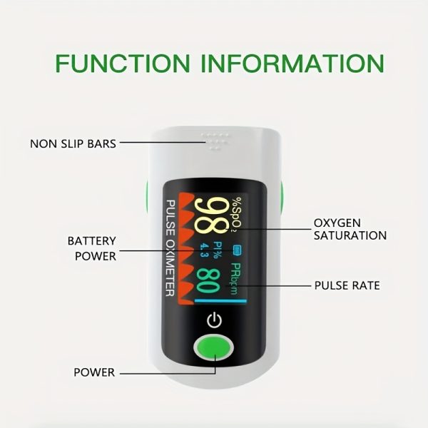 CHANG KUN Digital Fingertip Pulse Oximeter With Blood Oxygen Sensor, Monitor SpO2 And Heart Pulse Rate And Perfusion Index For Home Use Or Sport Battery Powered - Image 9