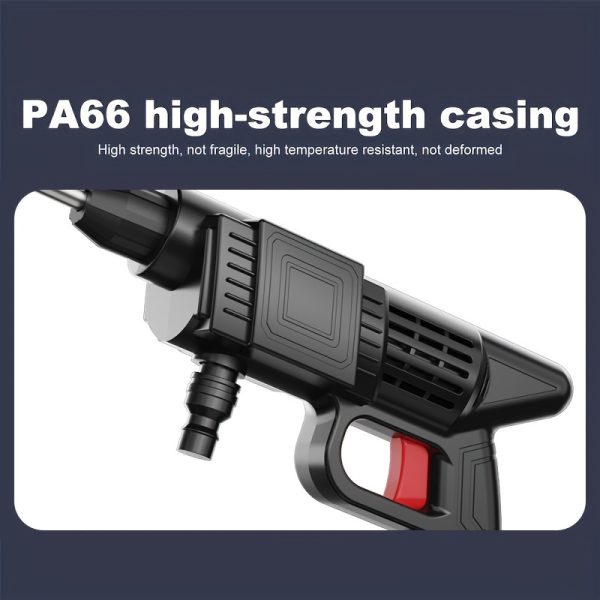 21V High Pressure Water Gun for Car & Garden Cleaning - Cordless Foam Sprayer with Adjustable Nozzle, Rechargeable Lithium Battery, Includes 4 Interchangeable Nozzles, 3 Spray Modes, Portable Power Cleaning Tool, Outdoor Use, Garden Cleaning Equipment | Sleek Cleaning Tool | Sturdy Plastic Gun, Water Sprayer - Image 5